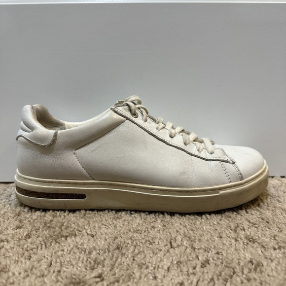 Birkenstock Shoes - Birkenstock Bend Womens Size 7 White Leather Low Top Sneakers Comfort Cork Sole